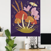 Affiche d'illustration de champignons de la forêt (Bureau à domicile)
