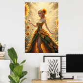 Affiche d'illustration de fantaisie de fée tournes (Bureau à domicile)