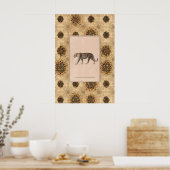 Affiche d'illustration de léopard marchant Art de  (Cuisine)