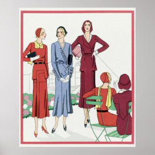 Affiche d'illustration de mode vintage