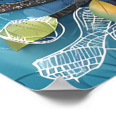 AFFICHE D'ILLUSTRATION D'OISEAUX BLANCS COLORÉS (Coin)