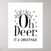 Affiche d'illustration drôle de cerf de Noël (Devant)