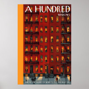 Affiche d'immeuble d'appartements Fenêtres éclair