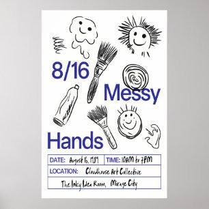 Affiche d'impression aux mains désordonnées Traits