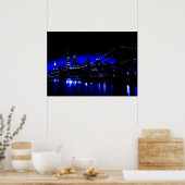 Affiche d'impression bleue de la ville de New York (Cuisine)