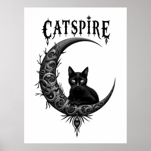 Affiche d'impression Chatspire gothique chat noir (Devant)