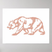 Affiche d'impression d'art de ligne d'animal d'our (Devant)