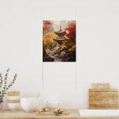 Affiche d'impression d'art du temple bouddhiste ja (Cuisine)