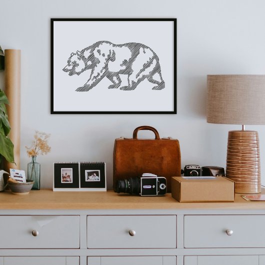 Affiche d'impression d'art en ligne d'animal d'our