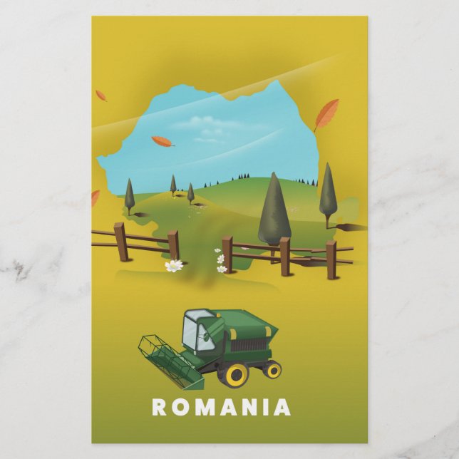 Affiche d'impression de carte illustrée de Roumani (Devant)