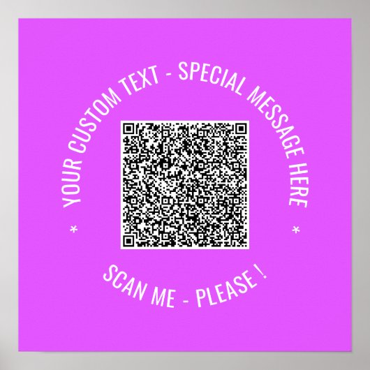 Affiche d'impression de code QR avec texte personn (Devant)