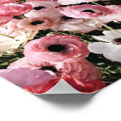 Affiche d'impression de fleurs roses et blanches (Coin)