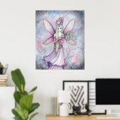 Affiche d'impression de la fée Rose d'hiver par Mo (Bureau à domicile)