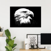 Affiche d'impression de l'aigle américain Bald Eag (Bureau à domicile)
