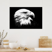 Affiche d'impression de l'aigle américain Bald Eag (Cuisine)