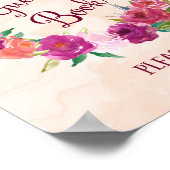 Affiche d'impression de livre d'or de roses roses  (Coin)