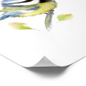 Affiche d'impression de mésange bleue (Coin)