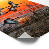 Affiche d'impression de peinture d'oiseaux volant  (Coin)