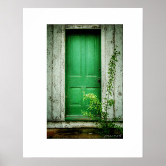 Affiche d'impression de porte de bâtiment abandonn