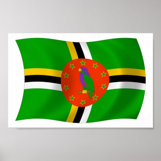 Affiche d'impression du drapeau de la Dominique (Devant)