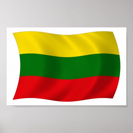 Affiche d'impression du drapeau de la Lituanie (Devant)
