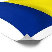 Affiche d'impression du drapeau de la Roumanie (Coin)