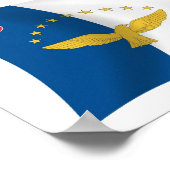 Affiche d'impression du drapeau des Açores (Coin)
