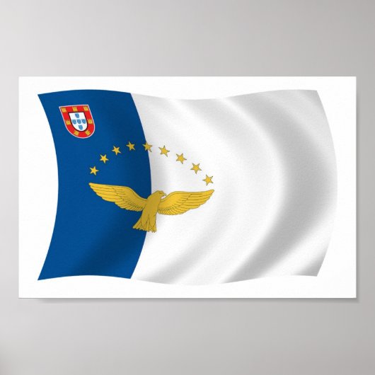 Affiche d'impression du drapeau des Açores (Devant)