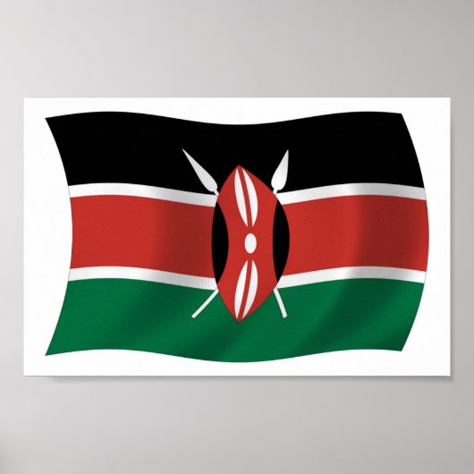 Affiche d'impression du drapeau du Kenya (Devant)