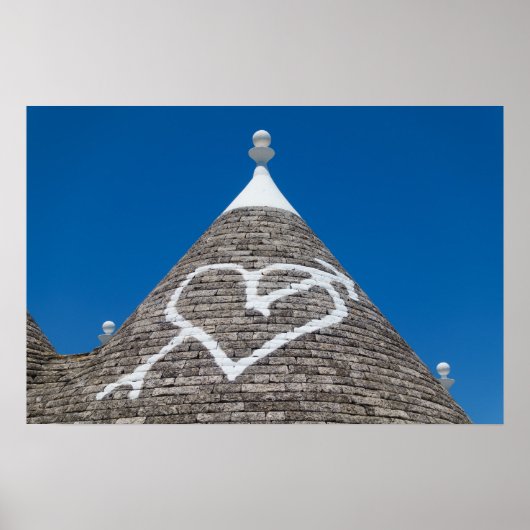 Affiche d'impression du toit de maison trulli (Devant)