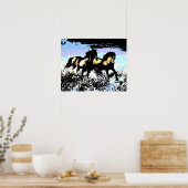 Affiche d'impression Pop Art Chevaux en course (Cuisine)