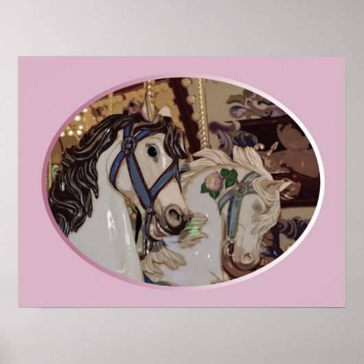 Affiche d'impression pour chevaux de carrousel (Devant)