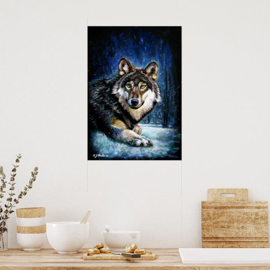 Affiche d'impression Wolf Wildlife (Cuisine)