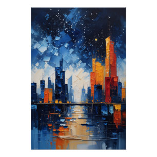Affiche d'imprimaturé de ciel nocturne abstrait