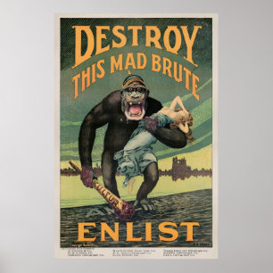 Affiche d'inscription vintage