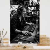 Affiche d'instruction de station de combat en noir (Cuisine)