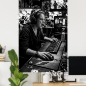 Affiche d'instruction de station de combat en noir (Bureau à domicile)