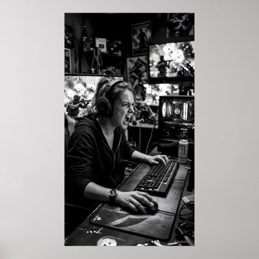 Affiche d'instruction de station de combat en noir (Devant)