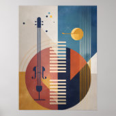 Affiche d'instruments de jazz abstraits du milieu (Devant)