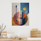 Affiche d'instruments de jazz abstraits du milieu (Cuisine)