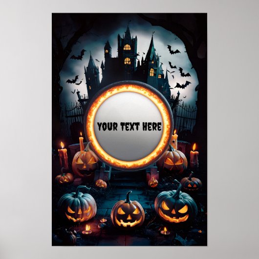 Affiche d'invitation blanche Halloween #6 (Devant)