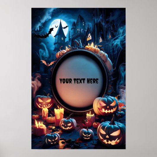 Affiche d'invitation blanche Halloween #8 (Devant)