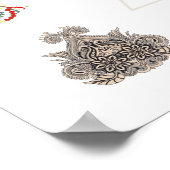 Affiche d'invitation de mariage | Amour élégant fl (Coin)
