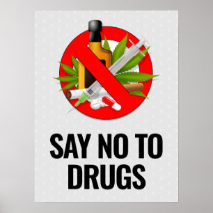 Affiche Dire Non Aux Drogues - 18x24