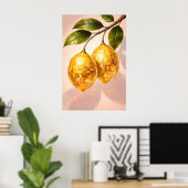 Affiche Disco Lemon, Art de Fruit à Boule Disco Ré (Bureau à domicile)