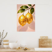 Affiche Disco Lemon, Art de Fruit à Boule Disco Ré (Cuisine)