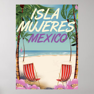 Affiche d'Isla Mujeres Mexico Beach