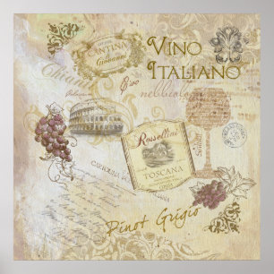 Affiche d'Italiano de vin
