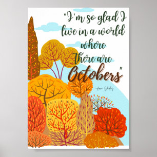 Affiche d'octobre de l'Anne of Green Gables