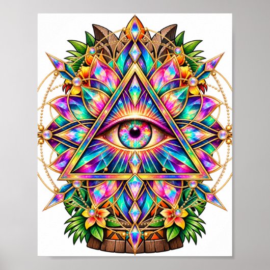 Affiche d'œil de mandala kaléidoscope (Devant)